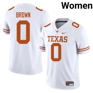 Raleek Brown White High School #0 Texas Longhorns Womens College Football Jersey 322717-748
