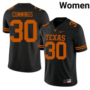 Rocky Cummings College Football University of Texas Player Women's #30 Black Jerseys 282075-725