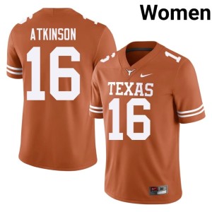 Tyler Atkinson Orange Game UT College Football #16 Women Jerseys 736347-469