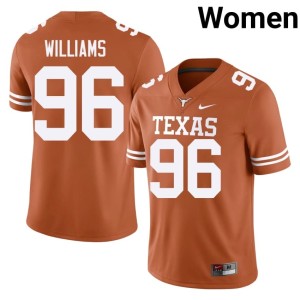 Zion Williams College Football #96 Womens The Horns Stitched Orange Jersey 514599-713