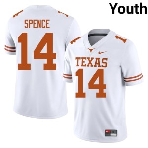 Brad Spence University University of Texas Longhorns #14 Youth College Football White Jersey 828001-308