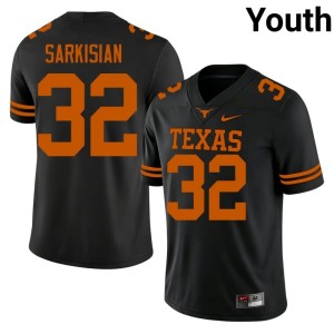 Brady Sarkisian Youth Embroidery #32 College Football Burnt Orange Black Jersey 483082-538