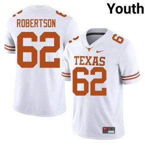 Connor Robertson College Football #62 White Texas Athletics 2026-27 Youth Jersey 715315-395