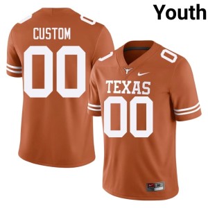 Custom #00 NCAA Orange College Football Youth Texas Longhorns Jersey 860529-765