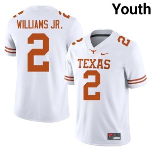 Derek Williams Jr. University of Texas Longhorns NCAA #2 White Youth College Football Jerseys 200675-870