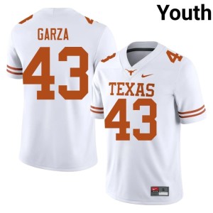 Eric Garza College Football UT White Youth #43 NCAA Jersey 962199-537