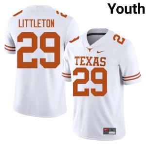 Graceson Littleton #29 White University of Texas College Football Youth University Jerseys 506323-265