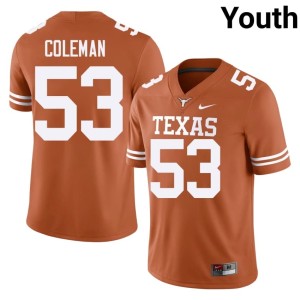Isaiah Coleman Game #53 Orange Youth UT College Football Jerseys 597535-113