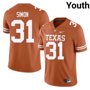 James Simon Orange Game College Football Youth Texas Longhorns #31 Jersey 849206-368