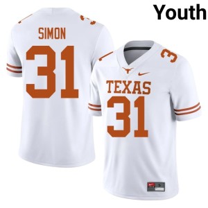 James Simon Game White College Football Youth UT #31 Jerseys 185700-815