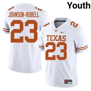 Jordon Johnson-Rubell #23 College Football Longhorns White Youth Game Jersey 171421-213