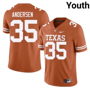 Rett Andersen Embroidery Orange #35 Youth University of Texas College Football Jersey 333107-276