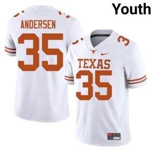 Rett Andersen White #35 Youth Stitched College Football University of Texas Longhorns Jerseys 529517-750