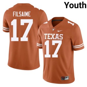 Xavier Filsaime 2026-27 Orange Texas Longhorns #17 Youth College Football Jersey 858006-337