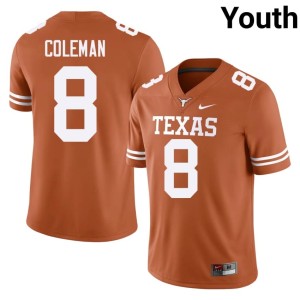 Cam Coleman #8 Youth College Football Texas Athletics Stitched Orange Jerseys 363541-668