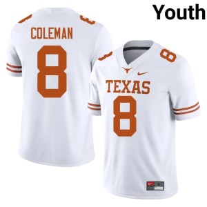 Cam Coleman Youth White Texas Longhorns College Football #8 2026 Jersey 546239-827
