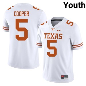 Derrek Cooper White College Football Alumni UT Longhorns Youth #5 Jersey 435550-197