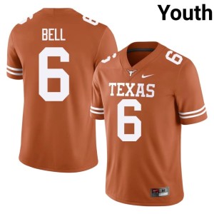 Dia Bell #6 Youth College Football Official Orange Burnt Orange Jerseys 755632-607