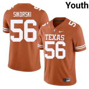 Dylan Sikorski #56 Texas Athletics College Football Orange Youth 2026 Jerseys 936976-540