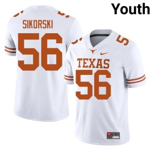 Dylan Sikorski Youth White #56 College Football Texas University Jerseys 648676-828