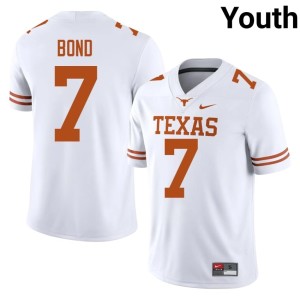 Isaiah Bond College Football UT Austin Youth Game #7 White Jersey 653099-353