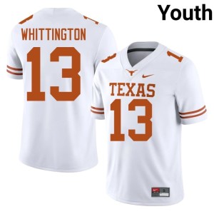 Jordan Whittington Burnt Orange Player College Football Youth White #13 Jerseys 811131-574