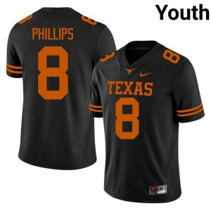 Kade Phillips Black Game College Football #8 Youth Longhorns Jerseys 399808-942