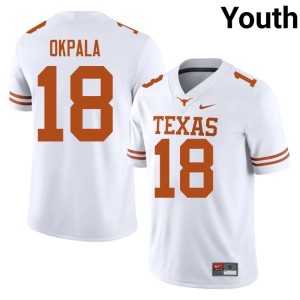 Kosi Okpala College Football White Texas Athletics Youth Stitched #18 Jersey 106313-353