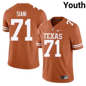 Melvin Siani #71 College Football Texas Longhorns Orange Youth Stitched Jerseys 423501-879