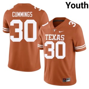 Rocky Cummings Orange NCAA #30 College Football University of Texas Longhorns Youth Jerseys 323830-764