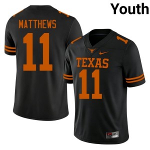 Samari Matthews NCAA College Football Black Youth Burnt Orange #11 Jersey 520145-541