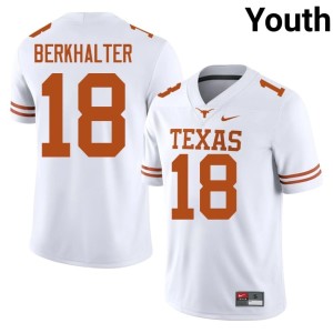 Sterling Berkhalter White Limited College Football University of Texas #18 Youth Jersey 390014-469