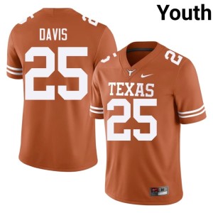 Toray Davis Longhorns NCAA College Football Orange Youth #25 Jersey 398533-791