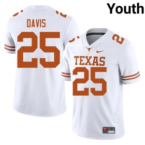 Toray Davis #25 Alumni Youth Texas Longhorns White College Football Jersey 686148-257