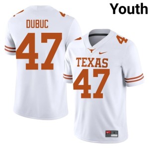 Trey Dubuc College Football Youth Limited UT Austin White #47 Jerseys 363568-643